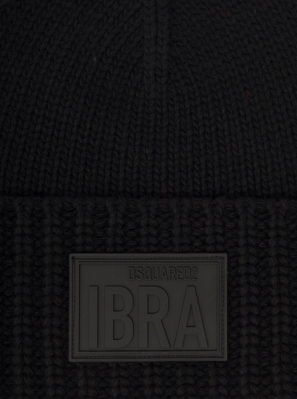 Knit Hat - Misto Lana+patch Ibra Black Wool Viscose Nylon Cashmire And Gloves