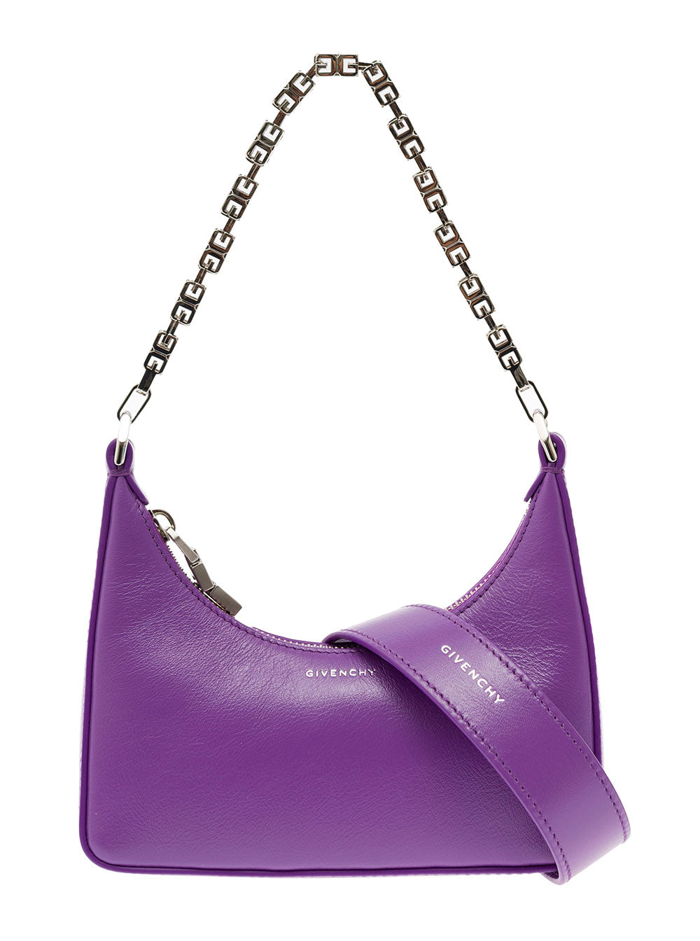 Moon Cut Mini Hobo Violet Calf Crossbody Bags