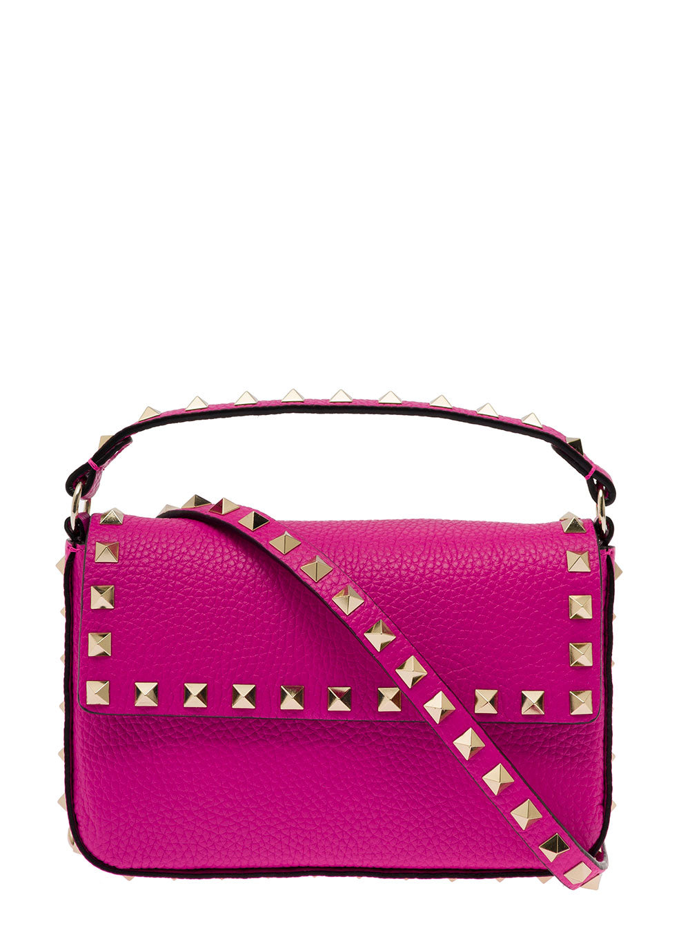 Pouch | Rockstud Vitello Stampa Alce Pink Calf Crossbody Bags