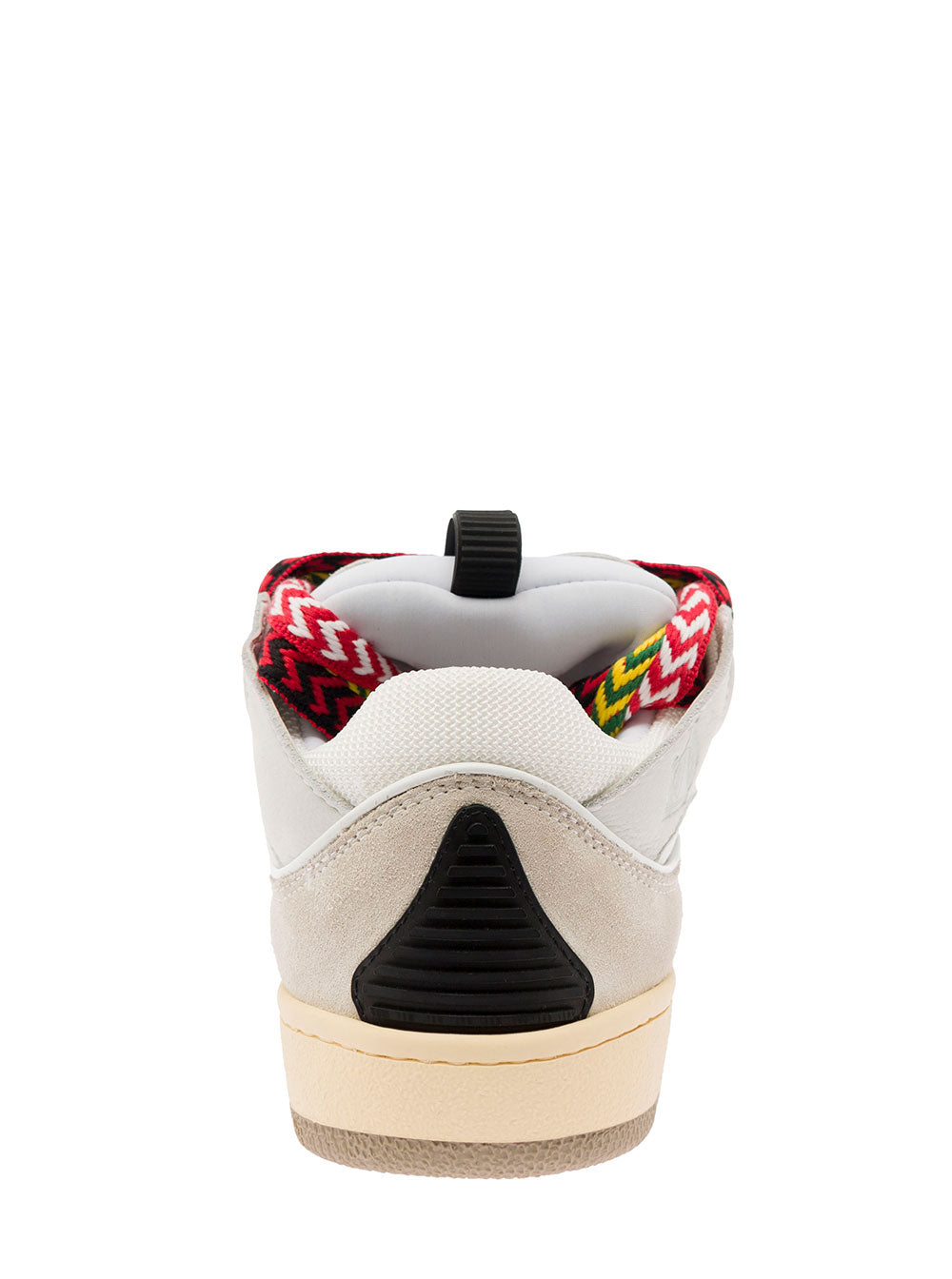 Curb Sneaker Leather Multicolor Woman Lanvin White Polyester Woven