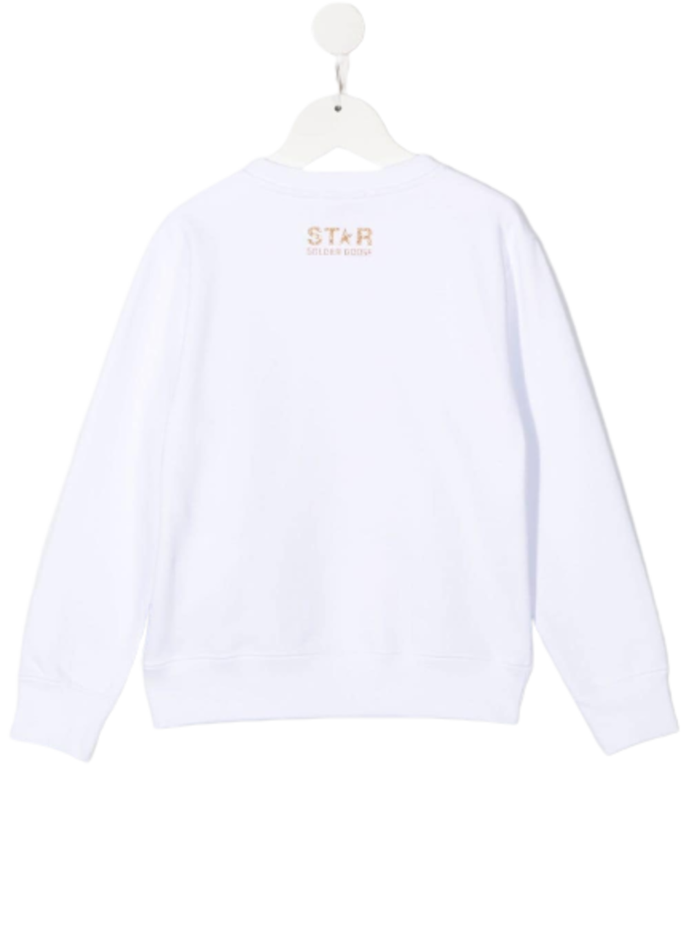 Felpa Cotone Con Stampa Star Lurex Bianca Golden Goose Kids Bambina White Cotton Sweatshirts