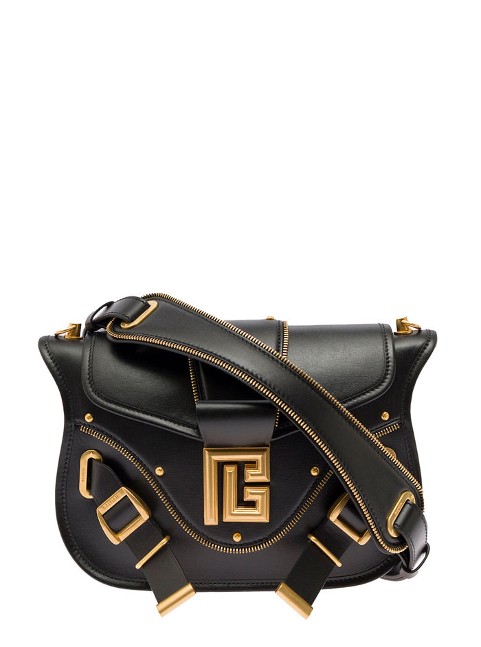 Blaze Shoulder Bag M Box Leather Black Calf Crossbody