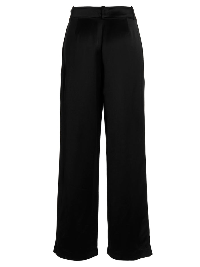 Pants with front pleats Black Viscose Wool