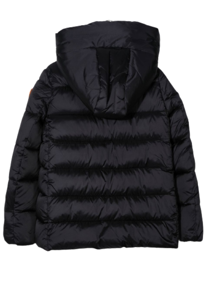 Save The Duck Kids Girls Black Gracie Puffer Jacket With Hood Nylon Down