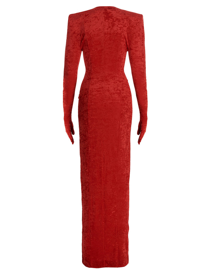 Crocy Long Dress Red