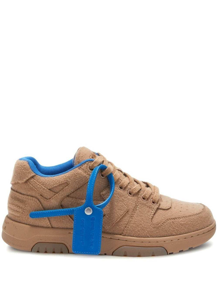 Out Of Office Camel Brown Sneakers Wool Man Off-White Beige