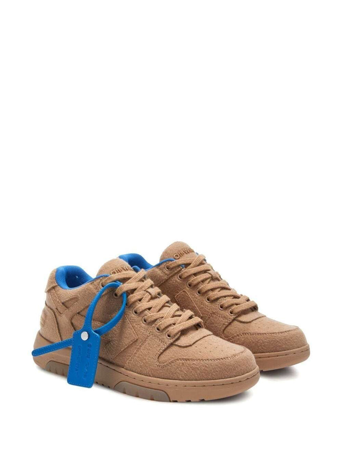 Out Of Office Camel Brown Sneakers Wool Man Off-White Beige