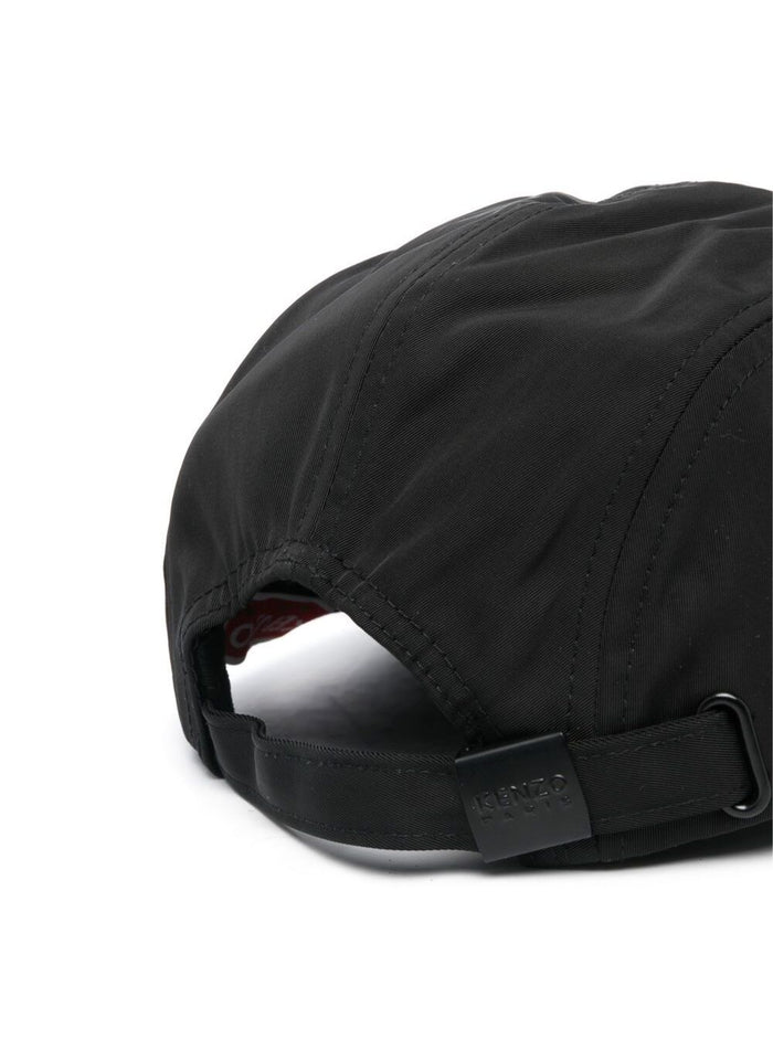 Black Baseball Hat With Straight Brim Man Kenzo Polyester And Gloves
