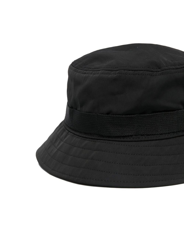 Jungle Black Bucket Hat With Logo Patch Man Kenzo Polyester And Gloves