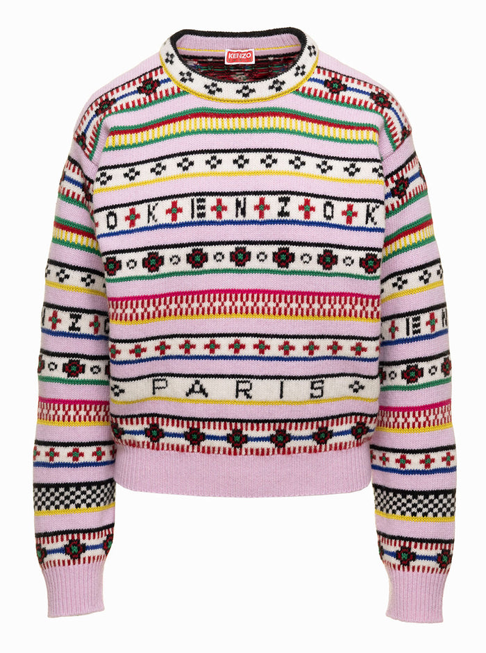 Jacquard Regular Jumper Wool Cotton Jersey