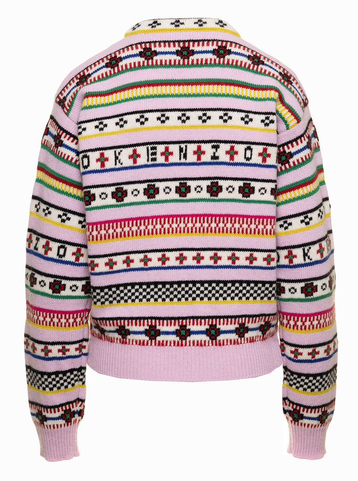 Jacquard Regular Jumper Wool Cotton Jersey