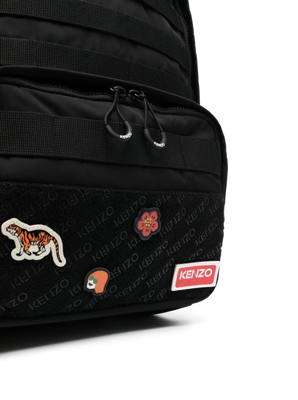 Black Patch Backpack Man Kenzo Polyester Backpacks And Belt Bags