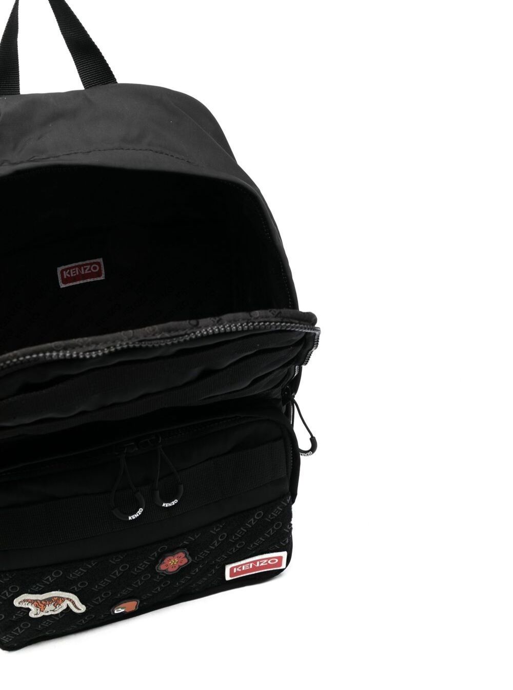 Black Patch Backpack Man Kenzo Polyester Backpacks And Belt Bags