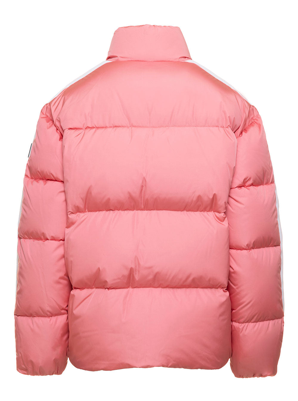 Pinktrack Down Jacket With Stripes Detailing Nylon Woman Palm Angels Pink Polyamide