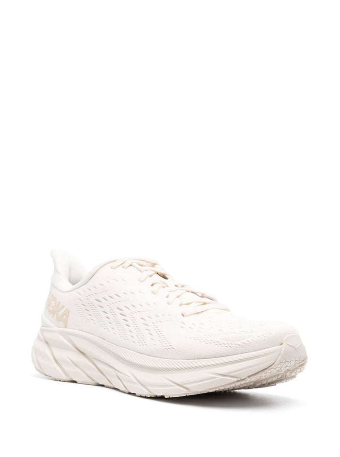 Clifton White Sneakers With Logo Man Hoka One Beige