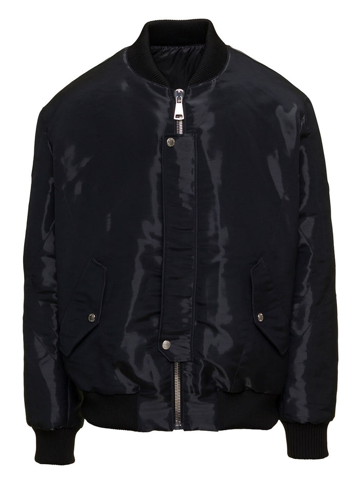 Nylon Teddy Jacket Black Polyester Cotton