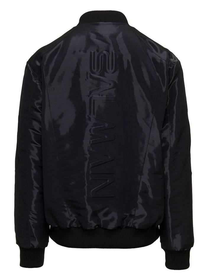 Nylon Teddy Jacket Black Polyester Cotton