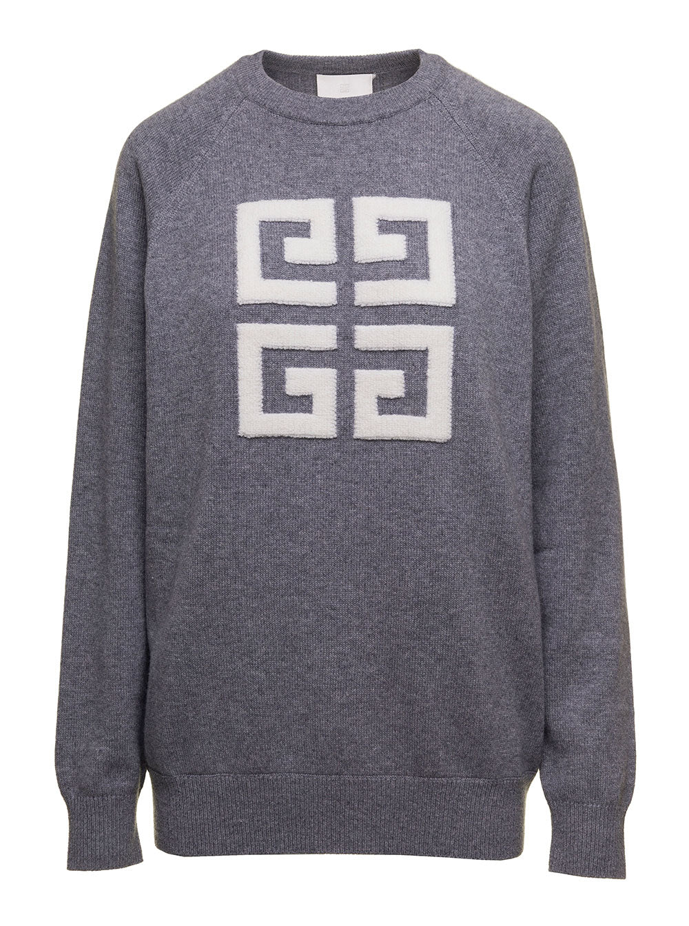 Grey Crewneck Sweater With 4 G Logo Cashmere Woman Givenchy Jersey