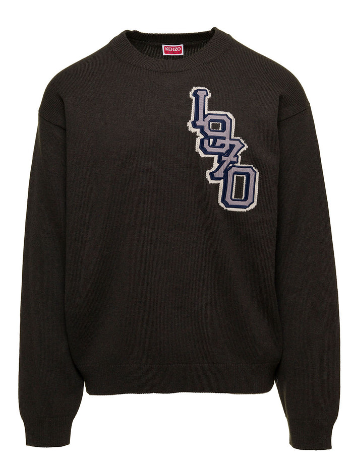 Seasonal Graphic Jumper Green Wool Sweatshirts