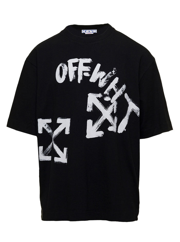 Paint Script Over Skate S-S T Black Cotton Tshirts And Polo Shirts