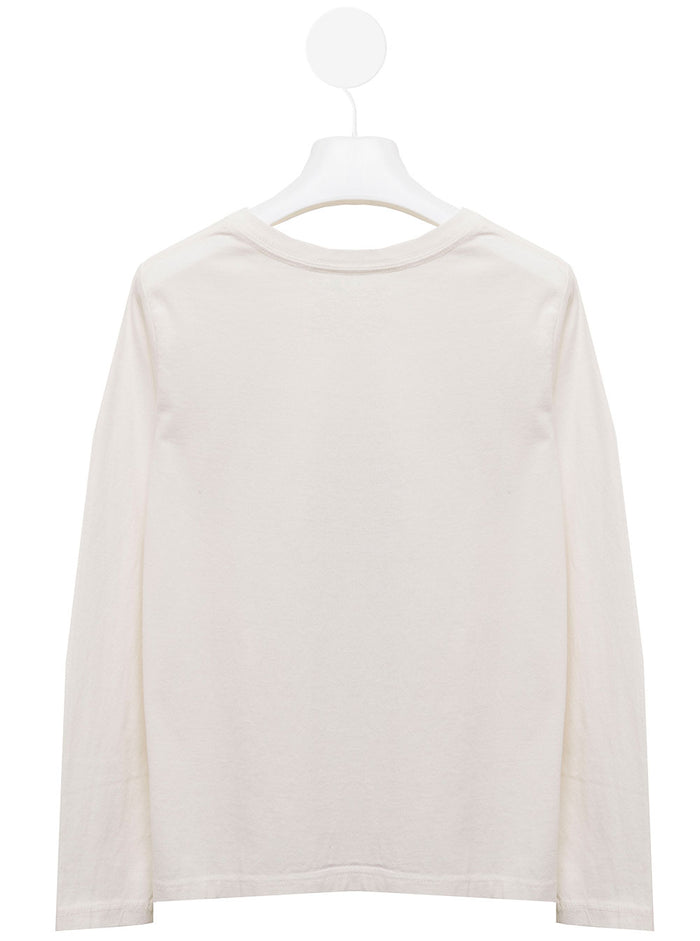 Ls Bear Tee-Knit Shirts-T-Shirt White Cotton Jersey