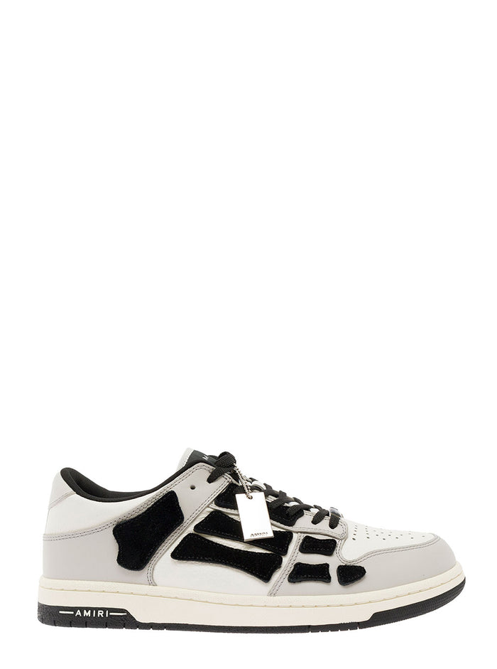 Skel Top Low Grey Leather Sneaker