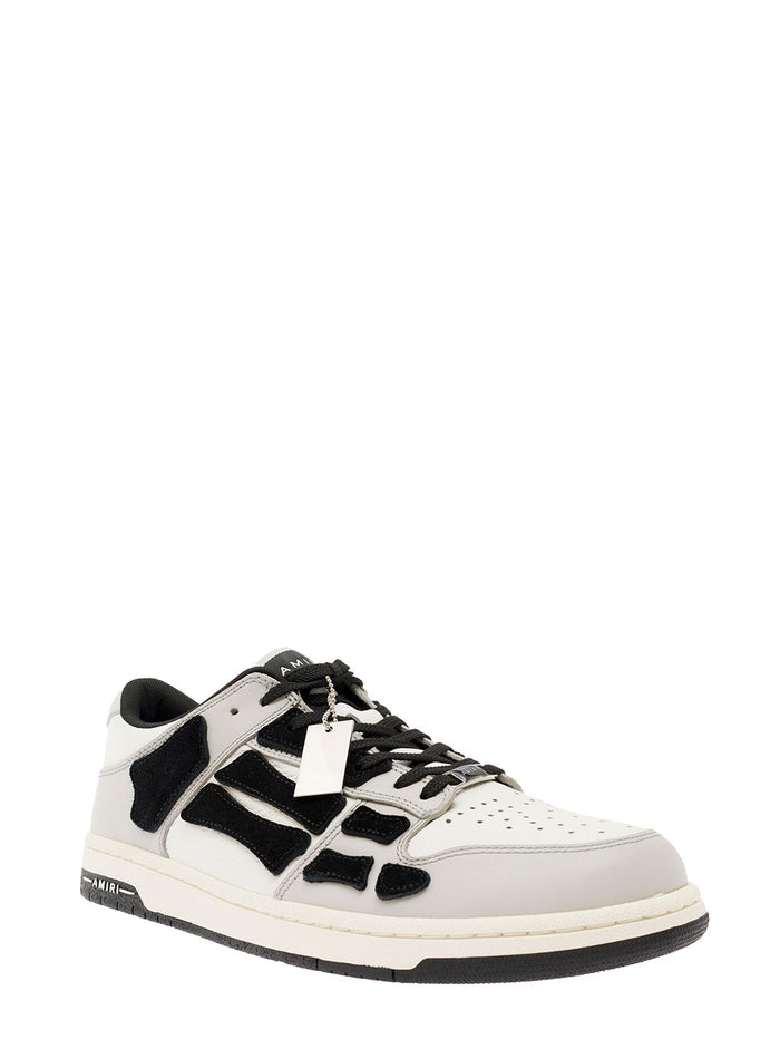 Skel Top Low Grey Leather Sneaker