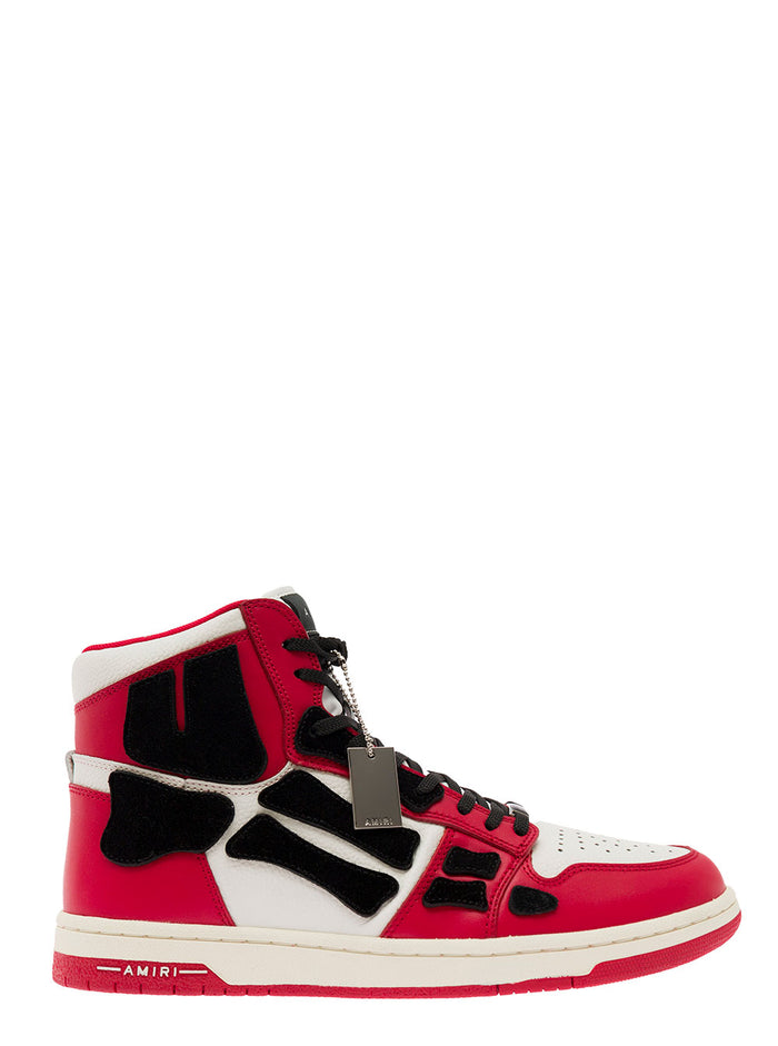 Skel Top Hi Red Leather Sneaker