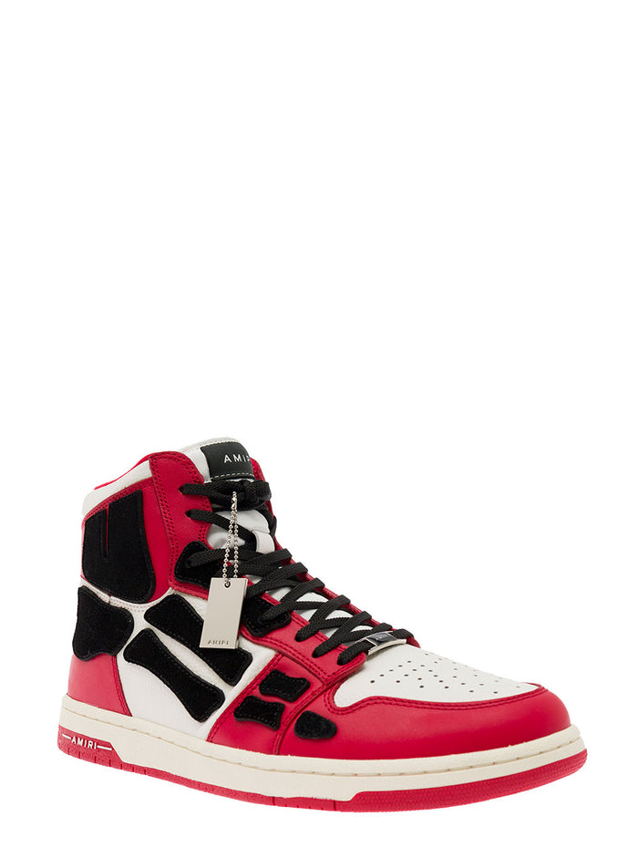 Skel Top Hi Red Leather Sneaker