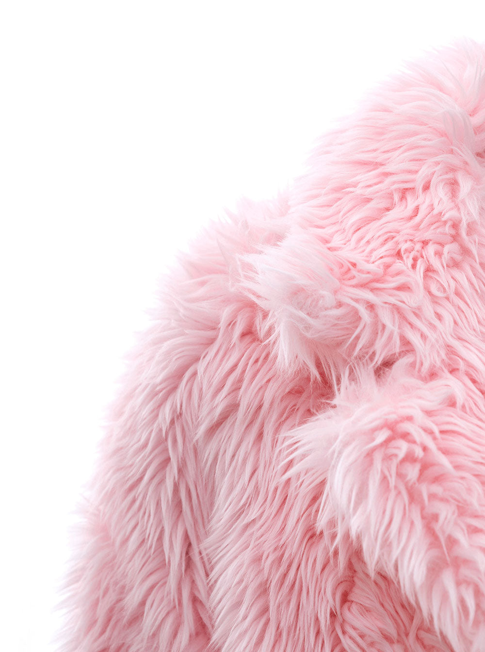 Pink Long Eco Fur Jacket Woman Msgm Ma Polyester Shearling And Furs