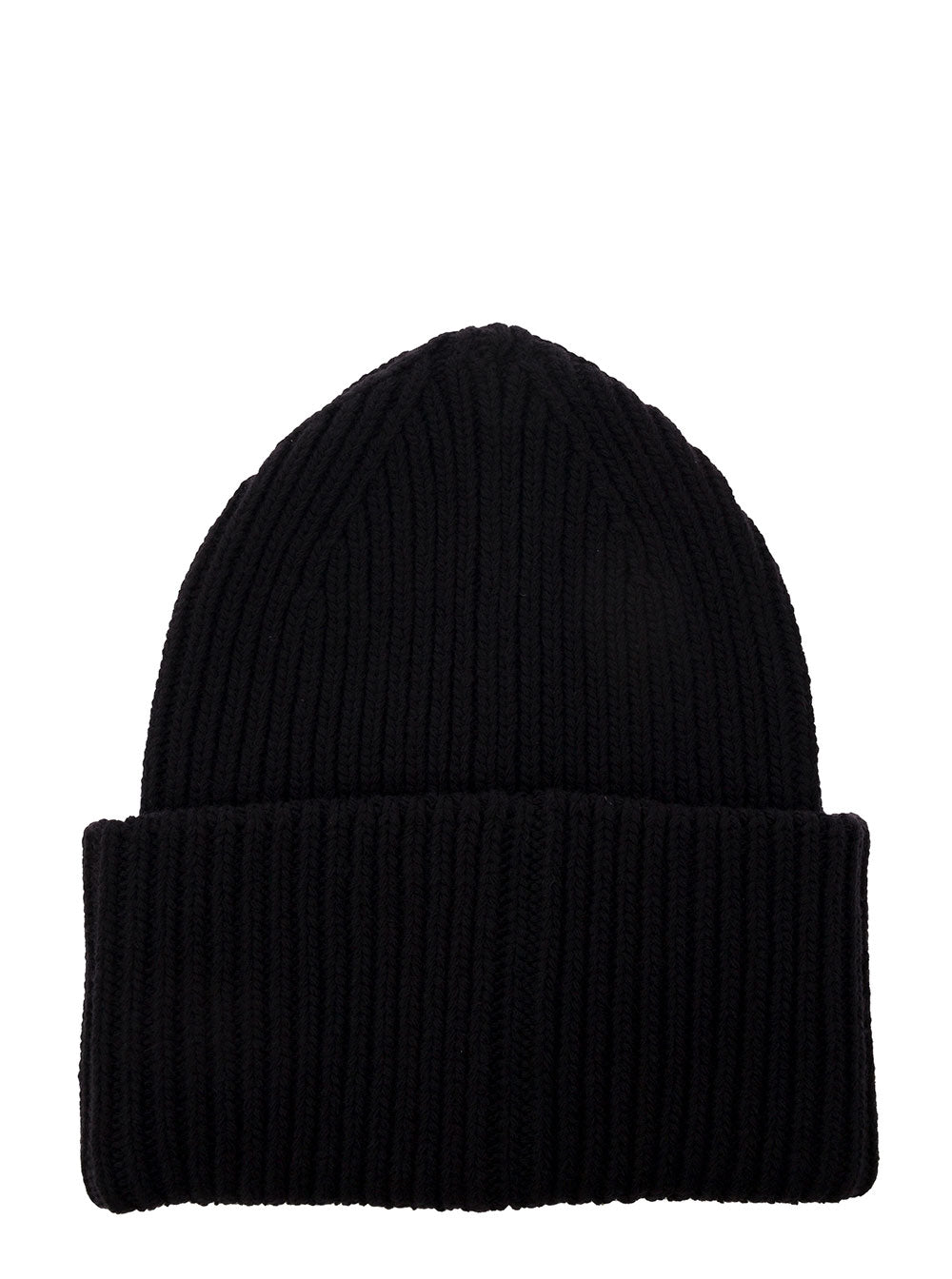 Arrow Ribbed Beanie Black Wool Hats And Gloves