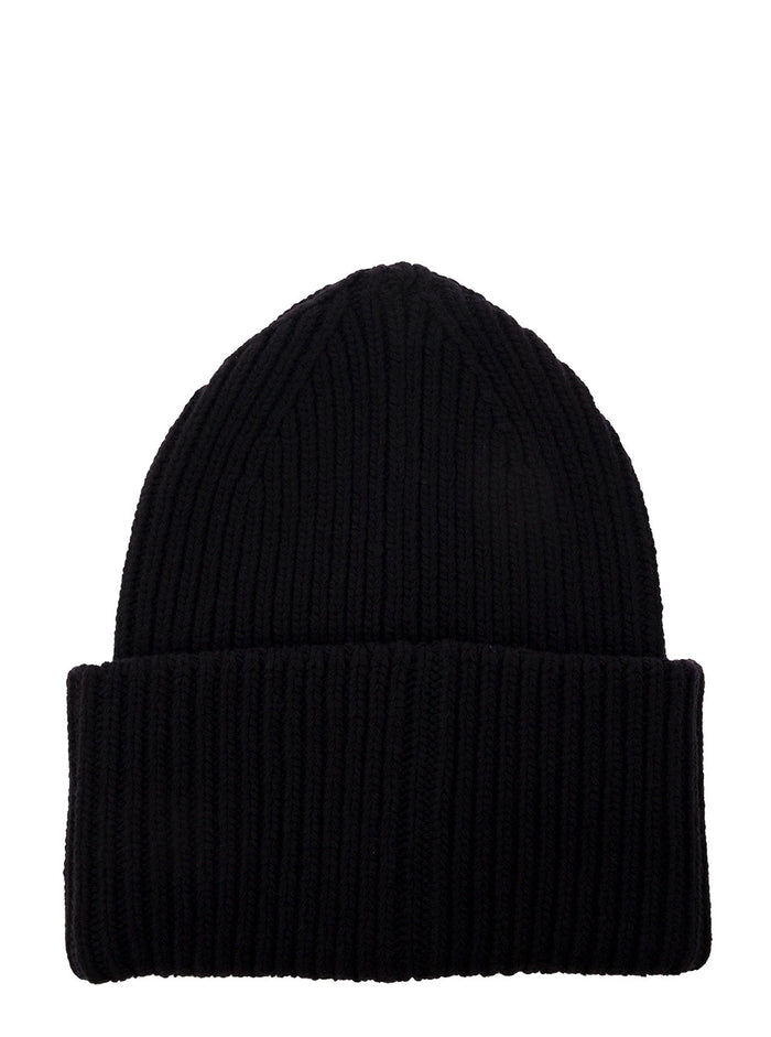 Arrow Ribbed Beanie Black Wool Hats And Gloves