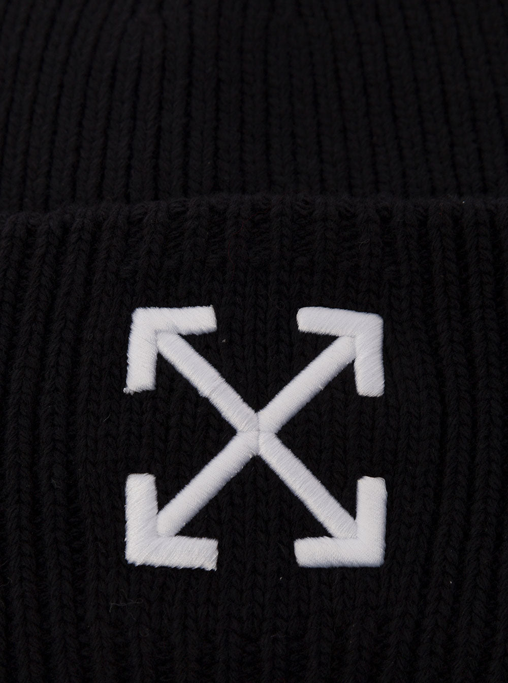 Arrow Ribbed Beanie Black Wool Hats And Gloves