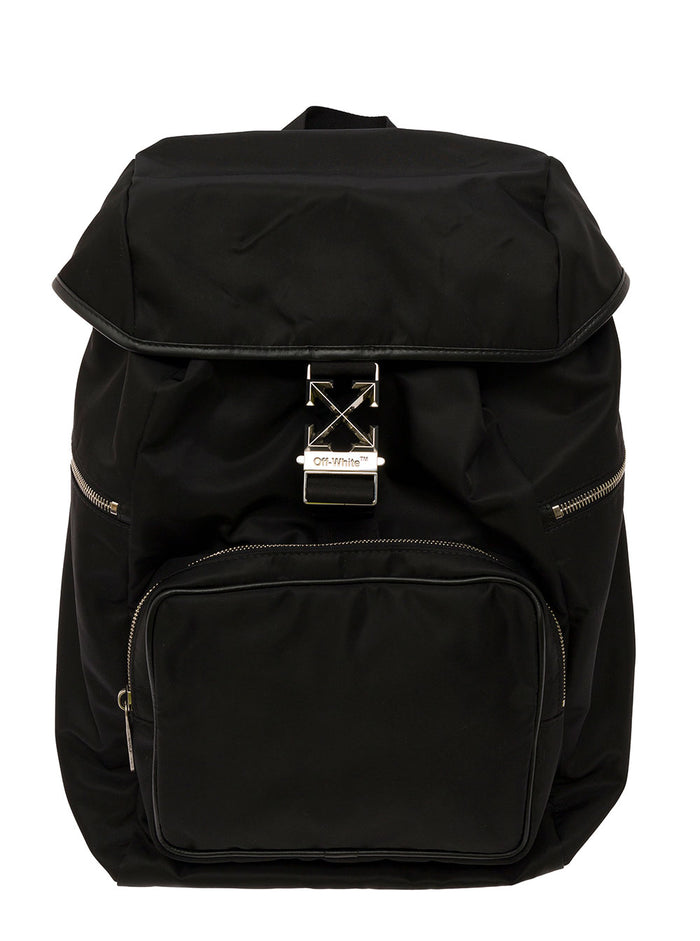 Arrow Tuc 37 Black Backpack With Motif Polyamide Man Off-White Backpacks And Belt Bags