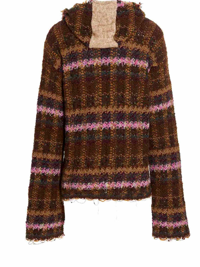 Knitted Giant hooded sweater Multicolor Sweater, Cardigans
