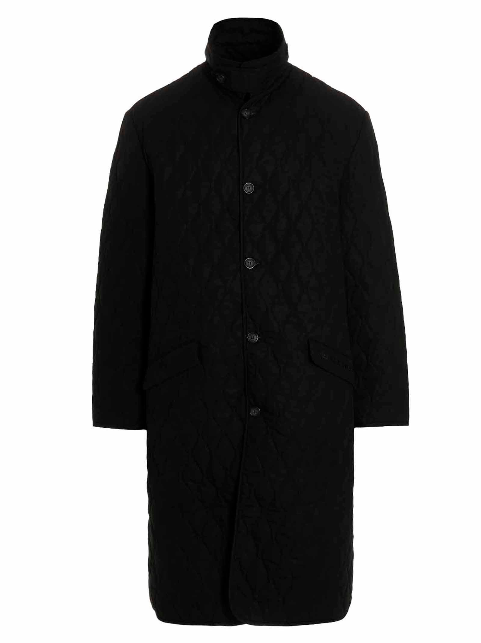 Quilted Hunter coat Black Cotton Coats, Trench