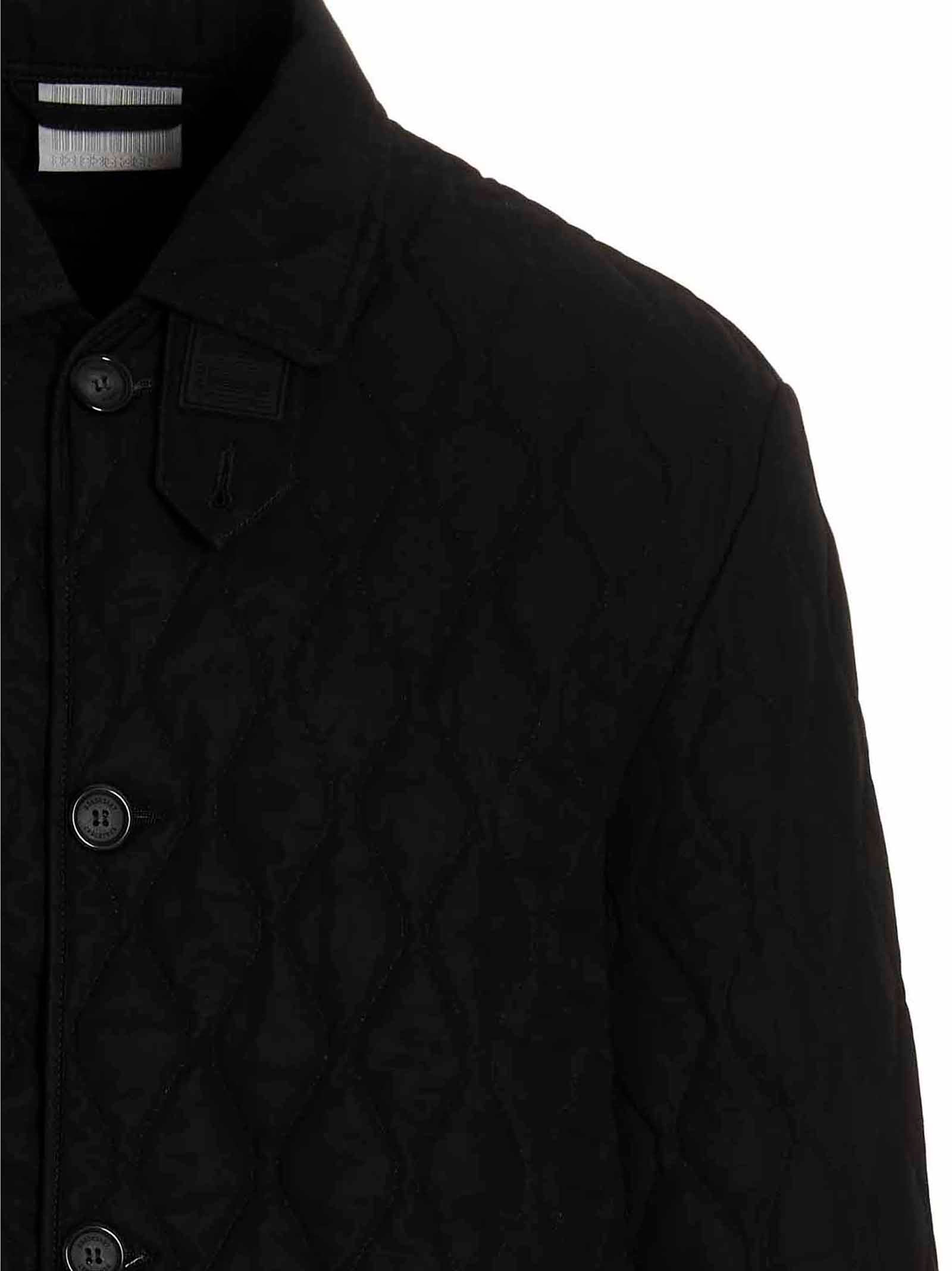 Quilted Hunter coat Black Cotton Coats, Trench