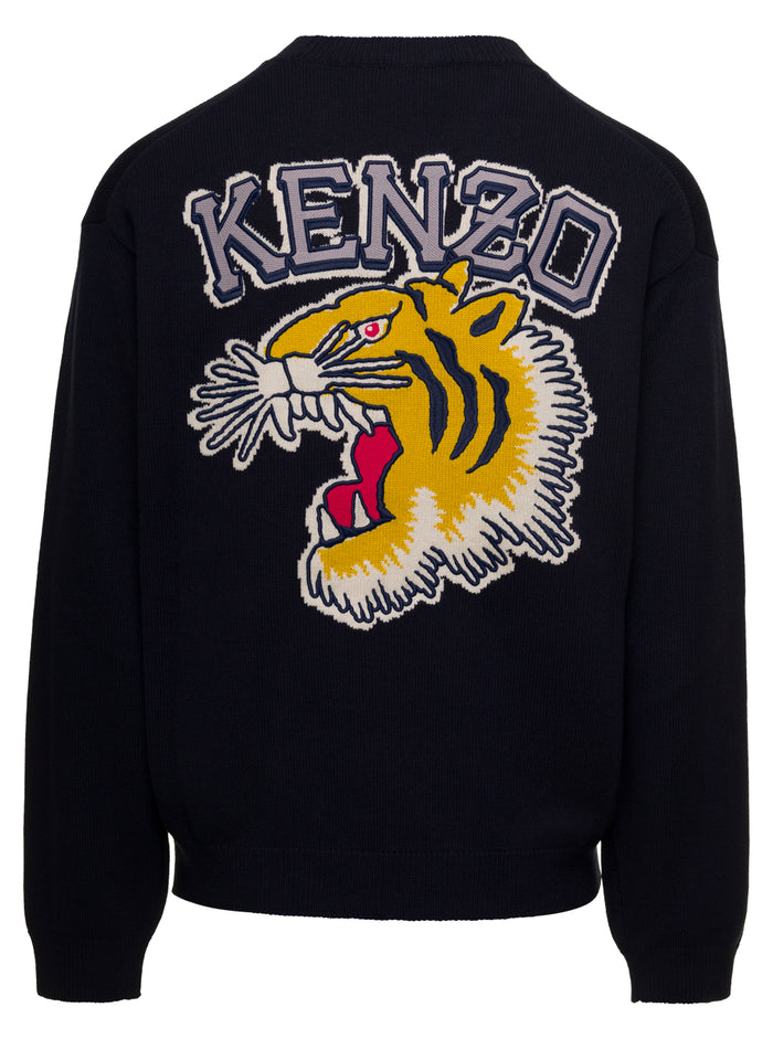 Seasonal Graphic Jumper Blu Wool Sweatshirts