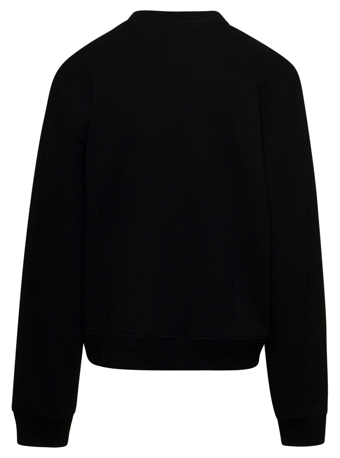Core Logo Crew Black Cotton Sweatshirts