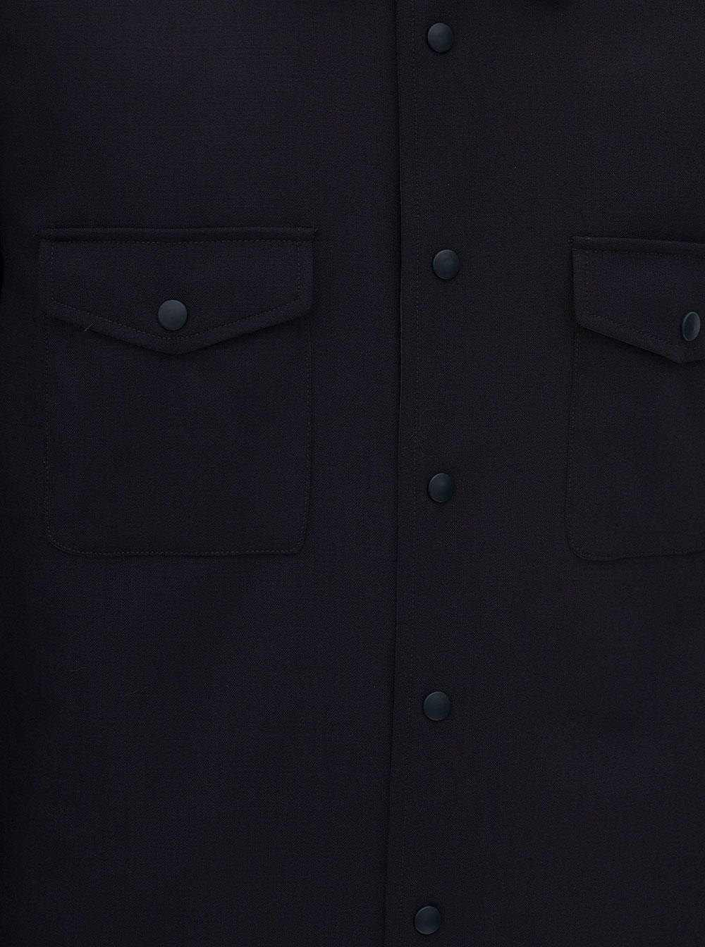 Blue Padded Shirt With Pockets Flannel Man Aspesi Blu Wool Polyester Elastane Outerwear