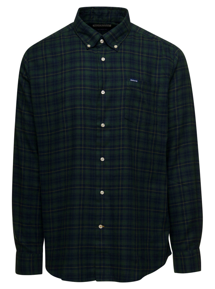 Dalby Eco Tailored Shirt Fw22 Green Cotton Lyocell And Blouses