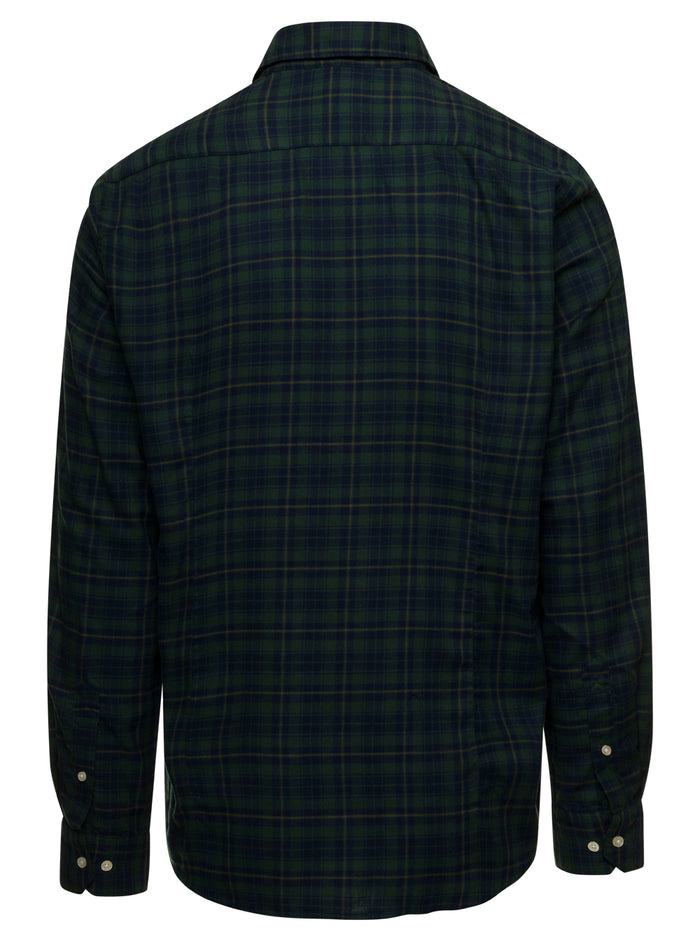 Dalby Eco Tailored Shirt Fw22 Green Cotton Lyocell And Blouses
