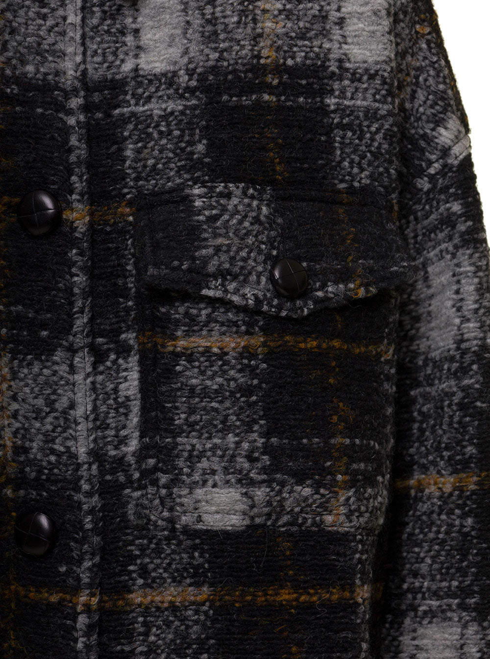 Fontizi Check Coat Grey Wool Polyester Other Fiber