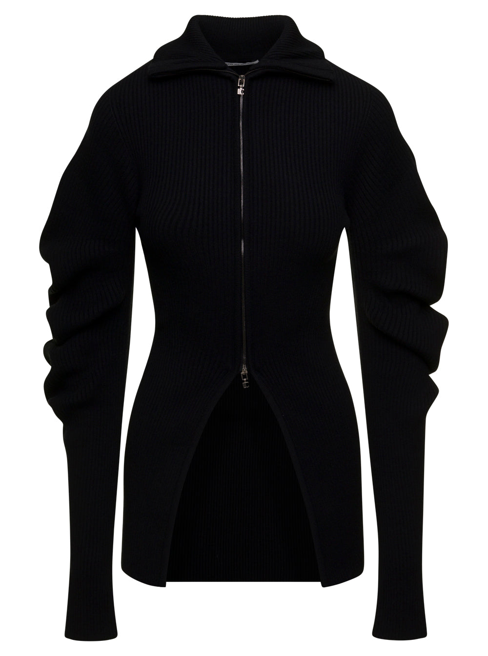 Volume Slim Knit Cardigan Black Jersey