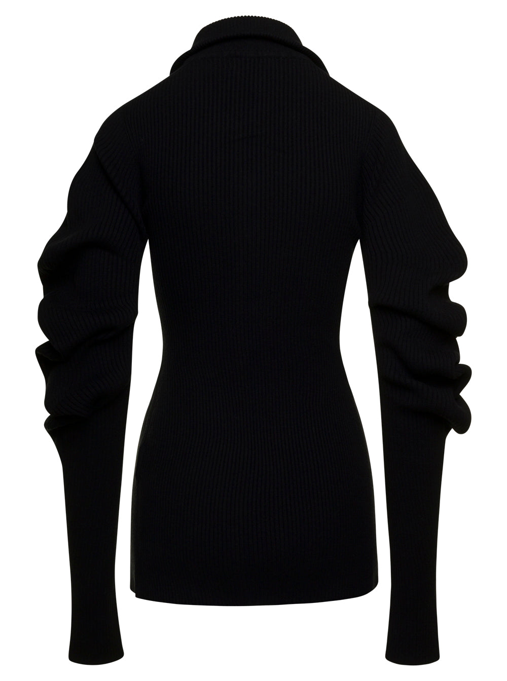 Volume Slim Knit Cardigan Black Jersey