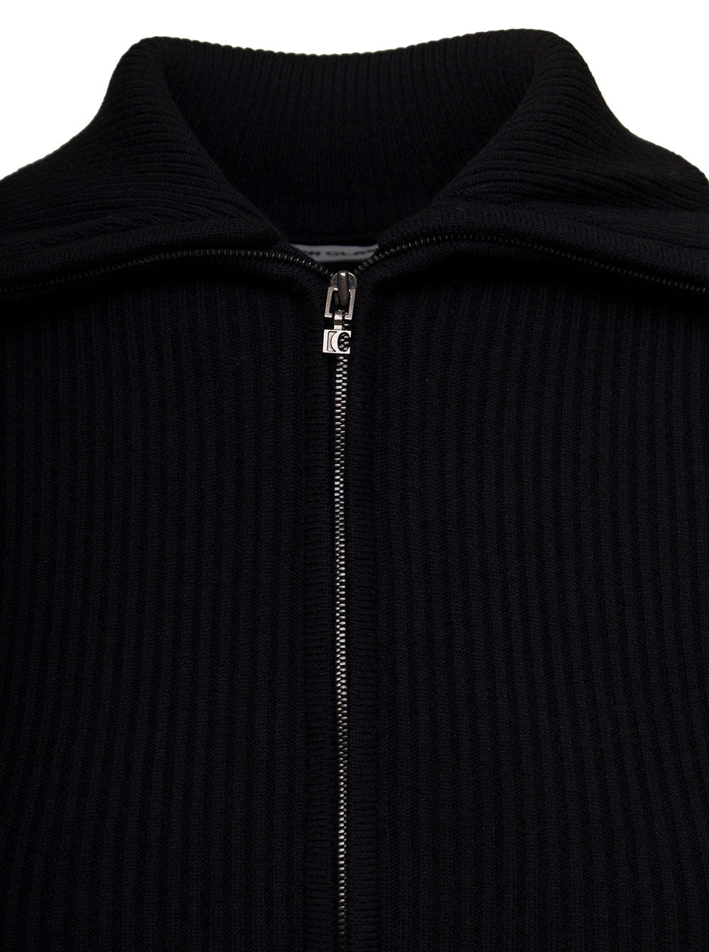 Volume Slim Knit Cardigan Black Jersey