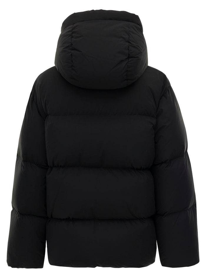 Bounce Hooded Down Puffer Black Polyester Jackets
