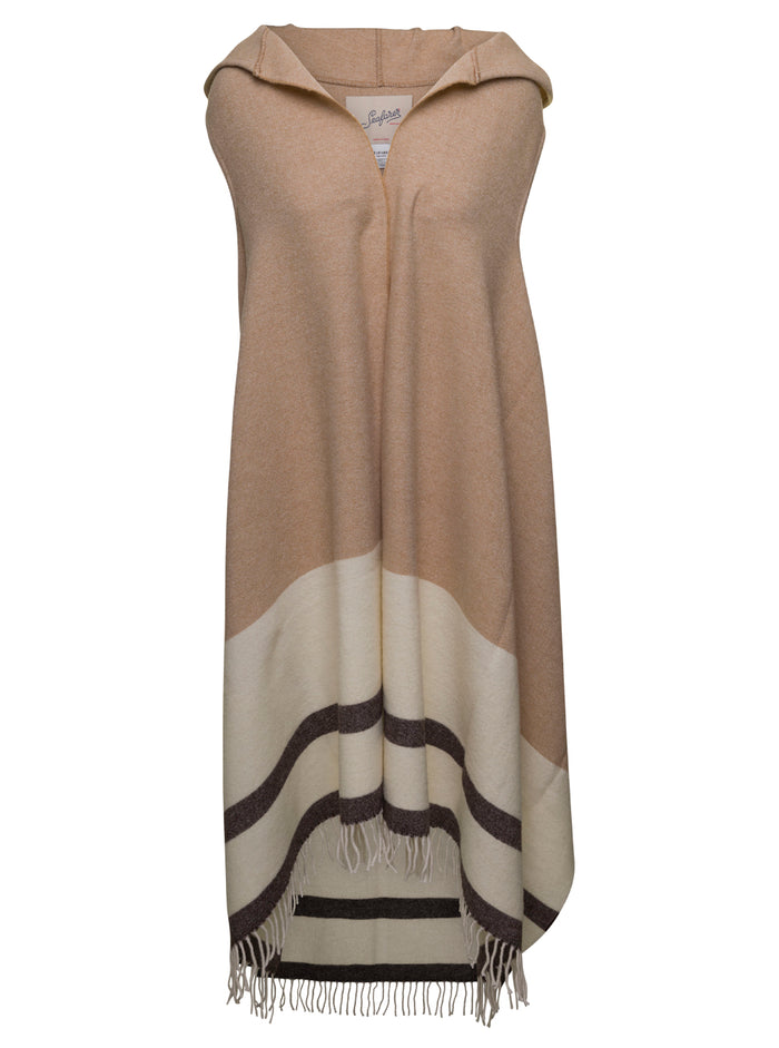 Poncho Peace Brown Virgin Wool Polyamide Wm Wp Coat