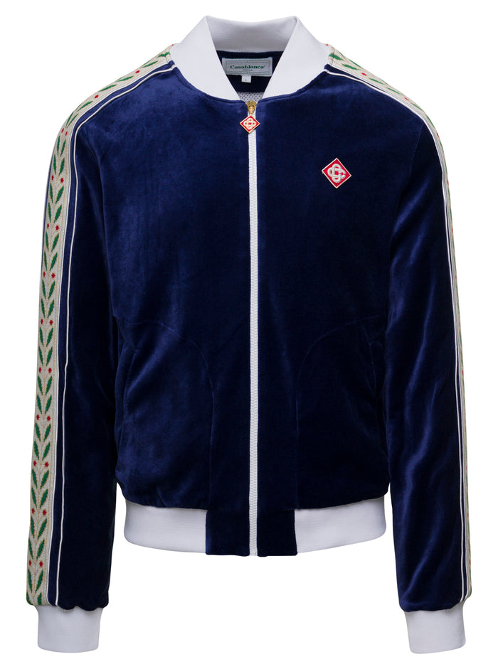 Laurel Track Top Modal Velour Navy - Blu Nylon Sweatshirts