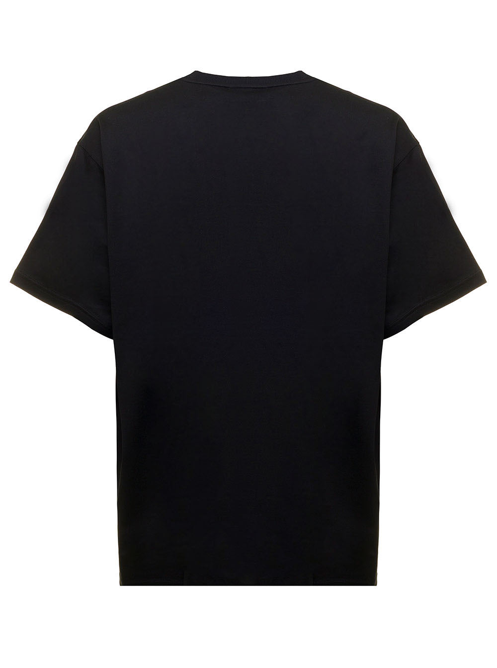 Harriston Black Cotton T-Shirt With Logo Print Man Burberry Tshirts And Polo Shirts